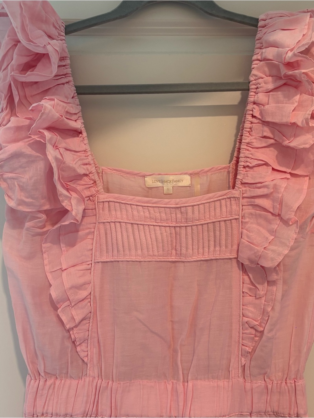LoveShackFancy Pink Ruffle Mini Dress - Picture 3 of 5